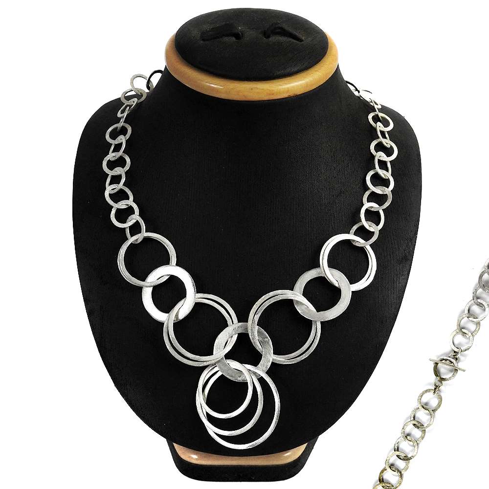 Cluster Vintage Necklace 925 Solid Sterling Silver Handmade Indian Jewelry A1