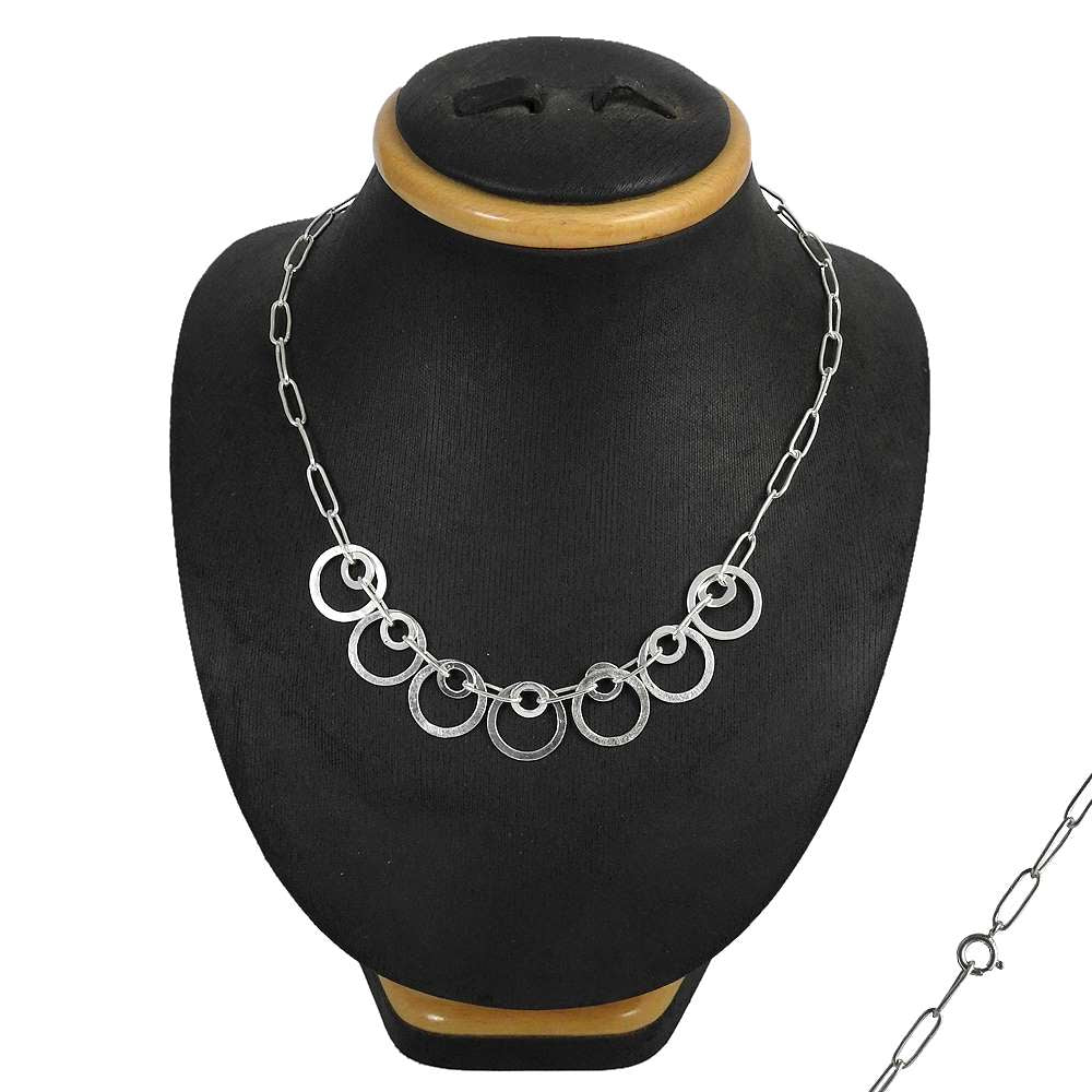 Handmade Indian Jewelry 925 Solid Sterling Silver Chain Boho Necklace U15