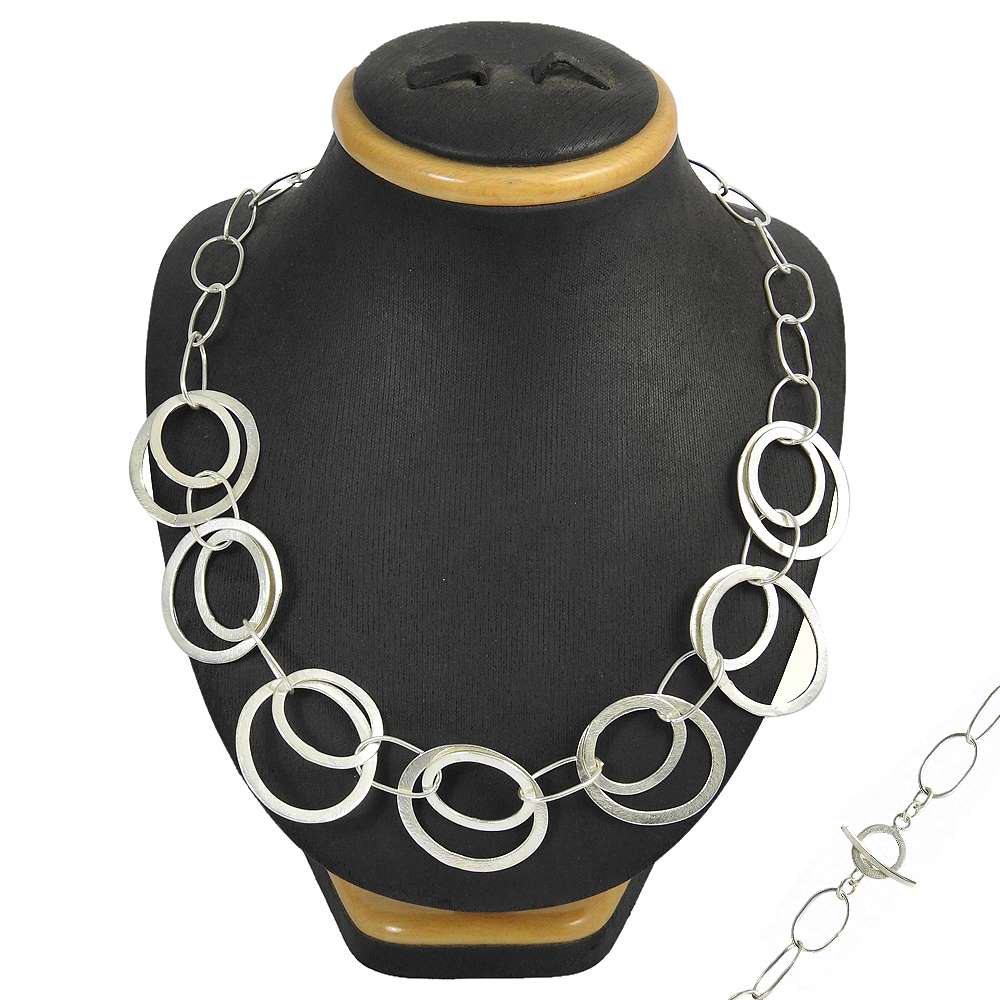 Handmade Indian Jewelry 925 Solid Sterling Silver Cluster Tribal Necklace H1