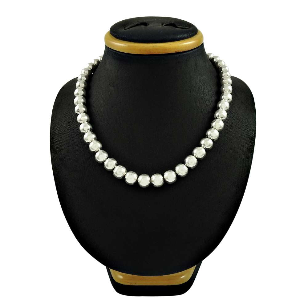 Indian Artisan Jewelry 925 Solid Sterling Silver Cluster Necklace K1
