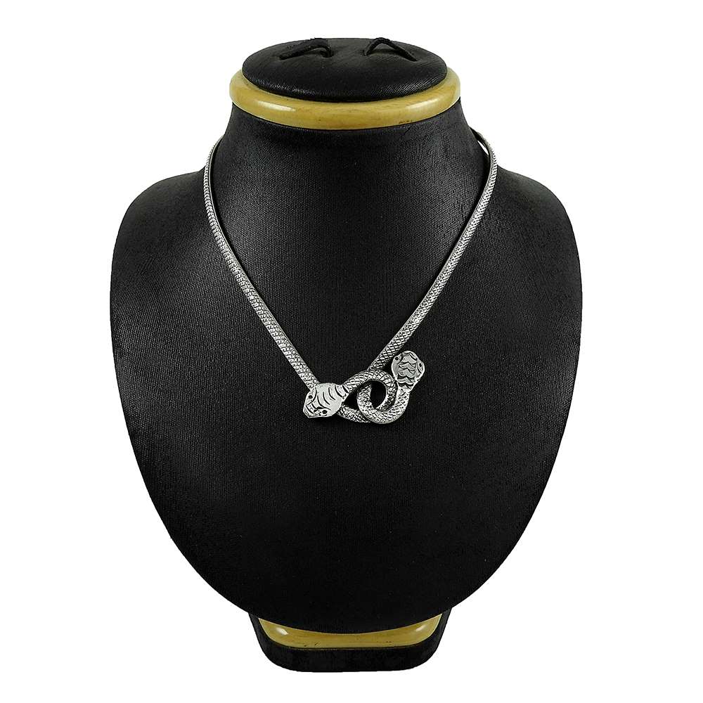 Handmade Indian Jewelry 925 Solid Sterling Silver Cluster Snake Necklace E2