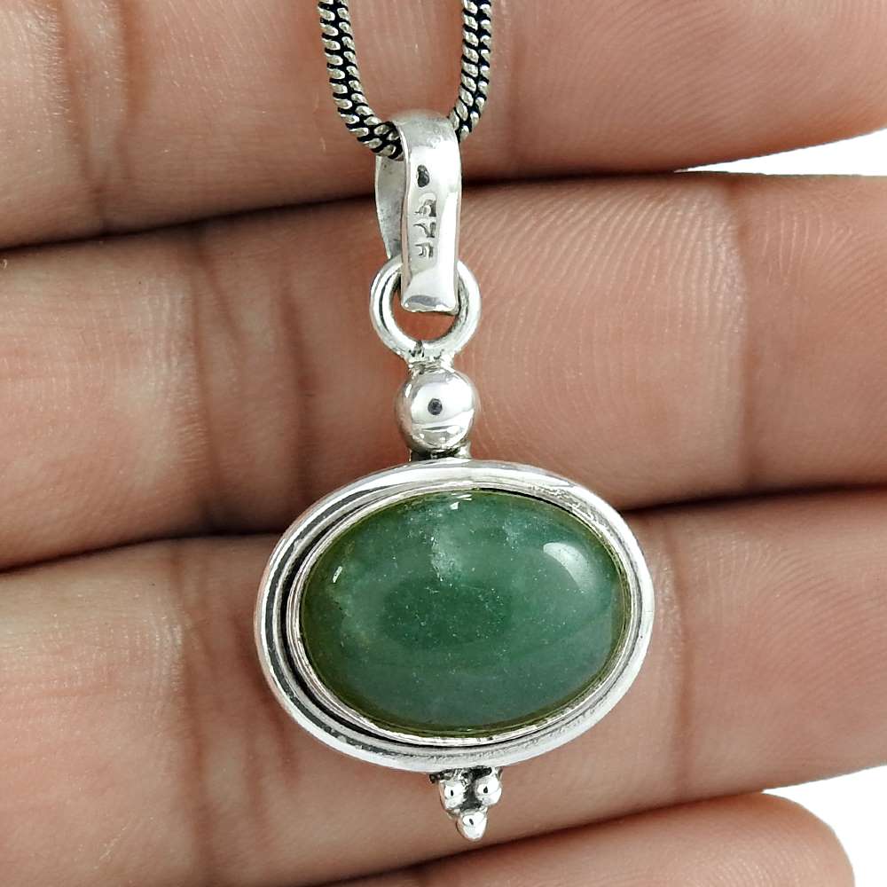 Natural Onyx Gemstone Jewelry 925 Sterling Silver Pendant Ethnic For Girls R84