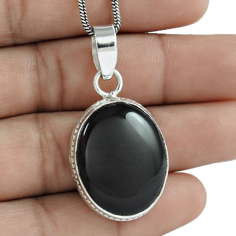 Natural Onyx Gemstone Pendant Bohemian 925 Sterling Silver Jewelry For Women O5
