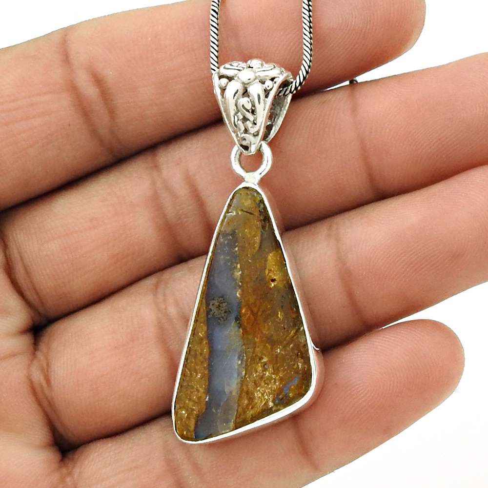 Gift For Her 925 Sterling Silver Natural Druzy Gemstone Jewelry Pendant Boho P13