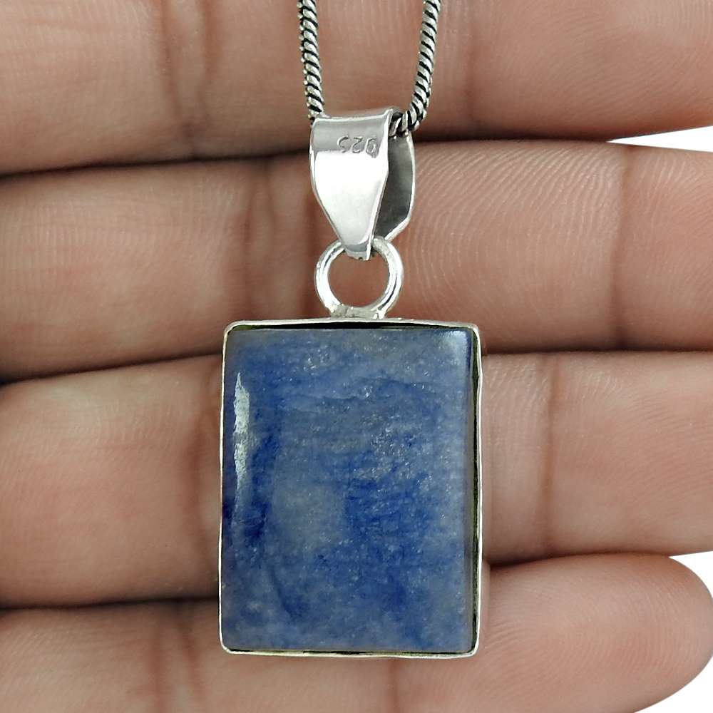 Gift For Women Pendant Bohemian 925 Silver Natural Sodalite Gemstone M18