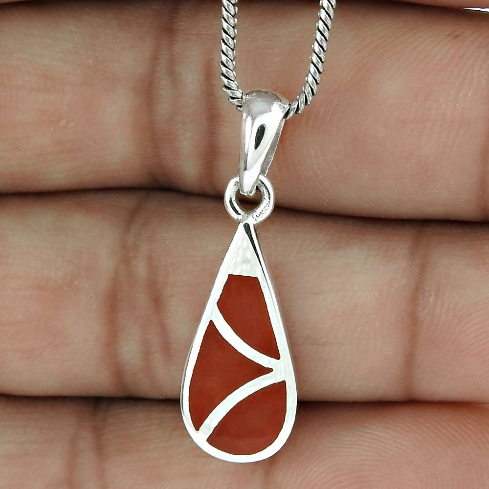 925 Sterling Silver Handcrafted Jewelry Pendant Enamel L7