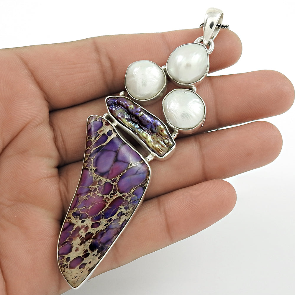 Christmas Gift Natural Turtella Gemstone Pendant 925 Sterling Silver W5