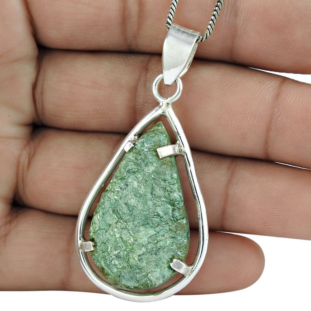 Natural Druzy Gemstone Pendant Ethnic 925 Sterling Silver Jewelry For Women V6