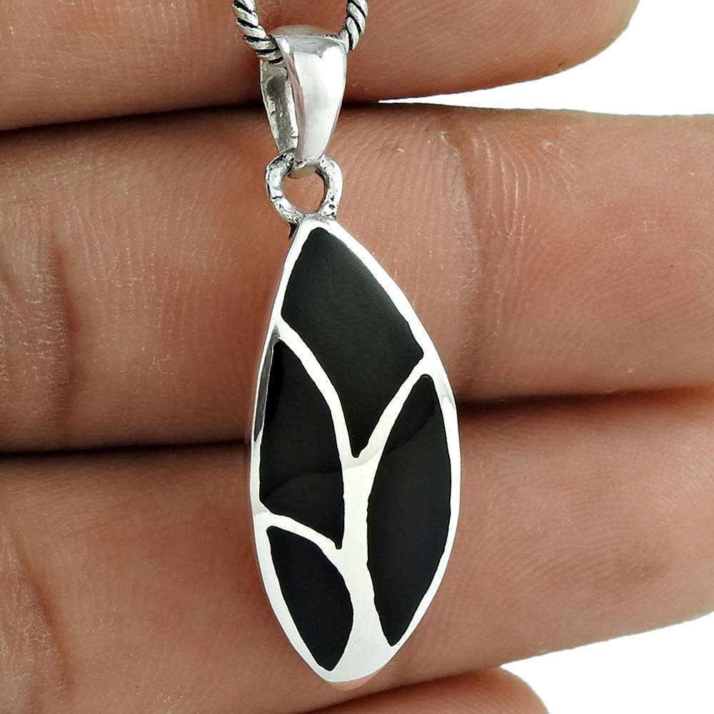 Pendant Enamel 925 Solid Sterling Silver Handmade Indian Jewelry I23