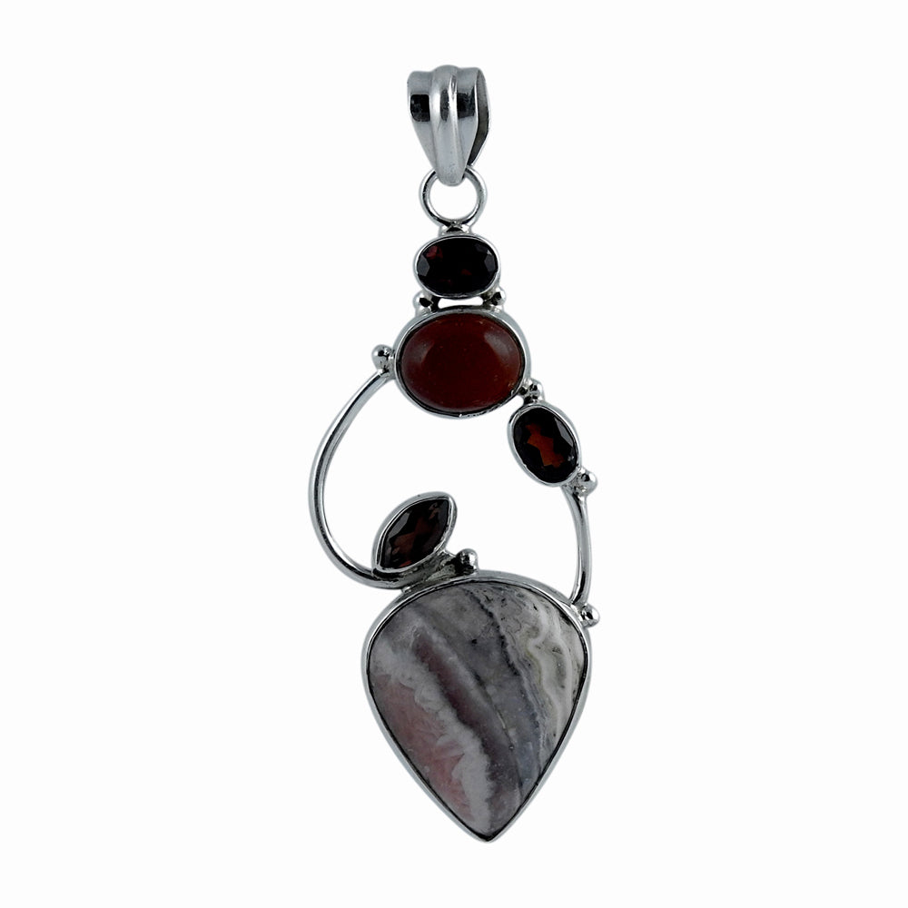 Natural Rhodochrosite Gemstone 925 Sterling Silver Christmas Gift Pendant Z10