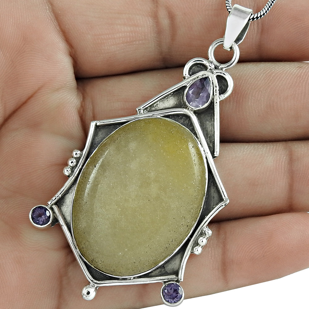 Natural Plume Wood Jasper Gemstone Christmas Gift Pendant 925 Silver C11