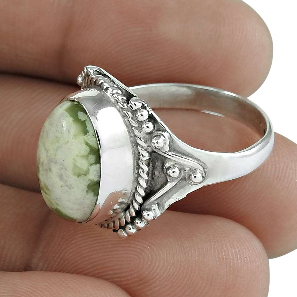 Christmas Gift Ocean Jasper Gemstone Cocktail Ring Size 8 925 Sterling Silver J5