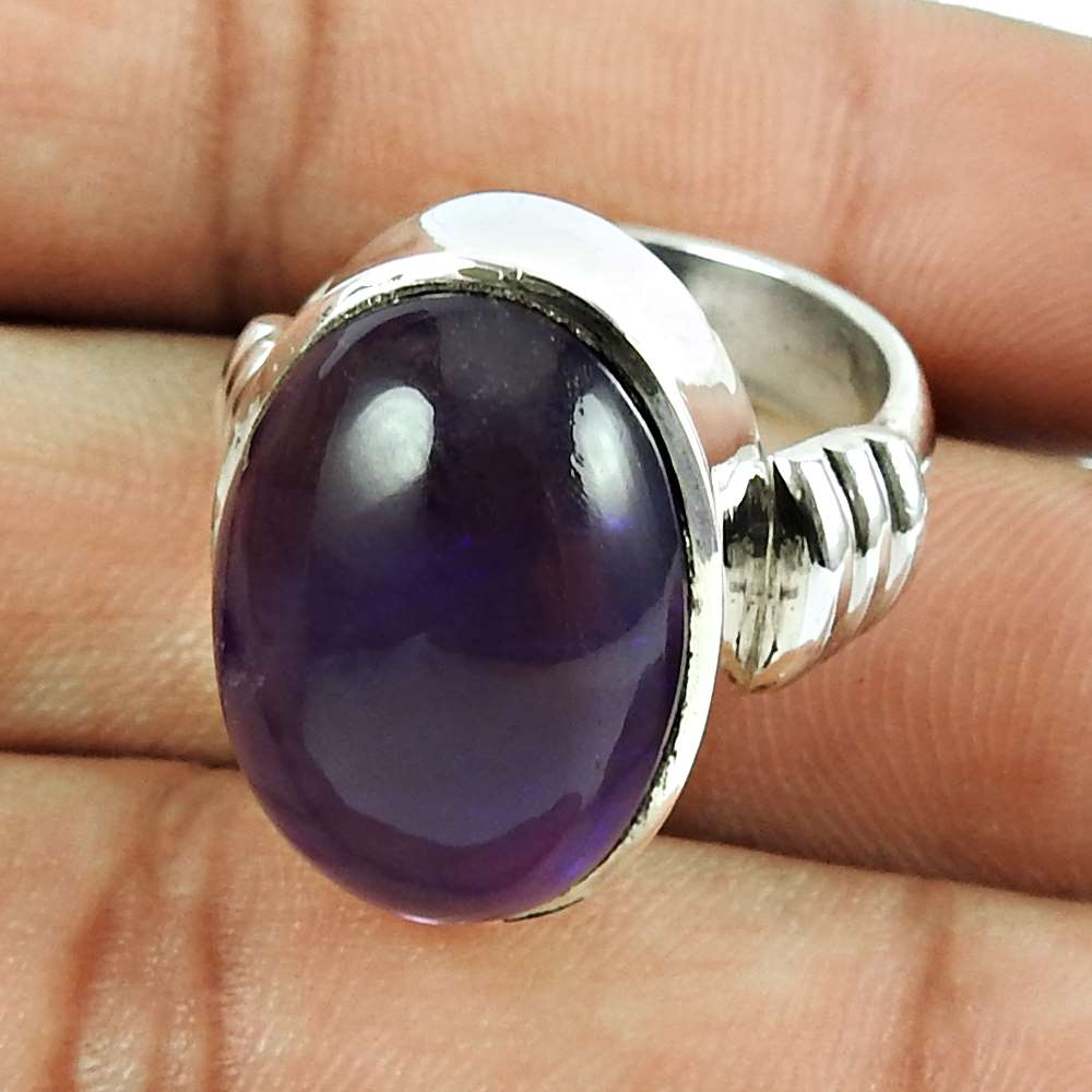 925 Sterling Silver Jewellery Amusable Amethyst Gemstone Ring