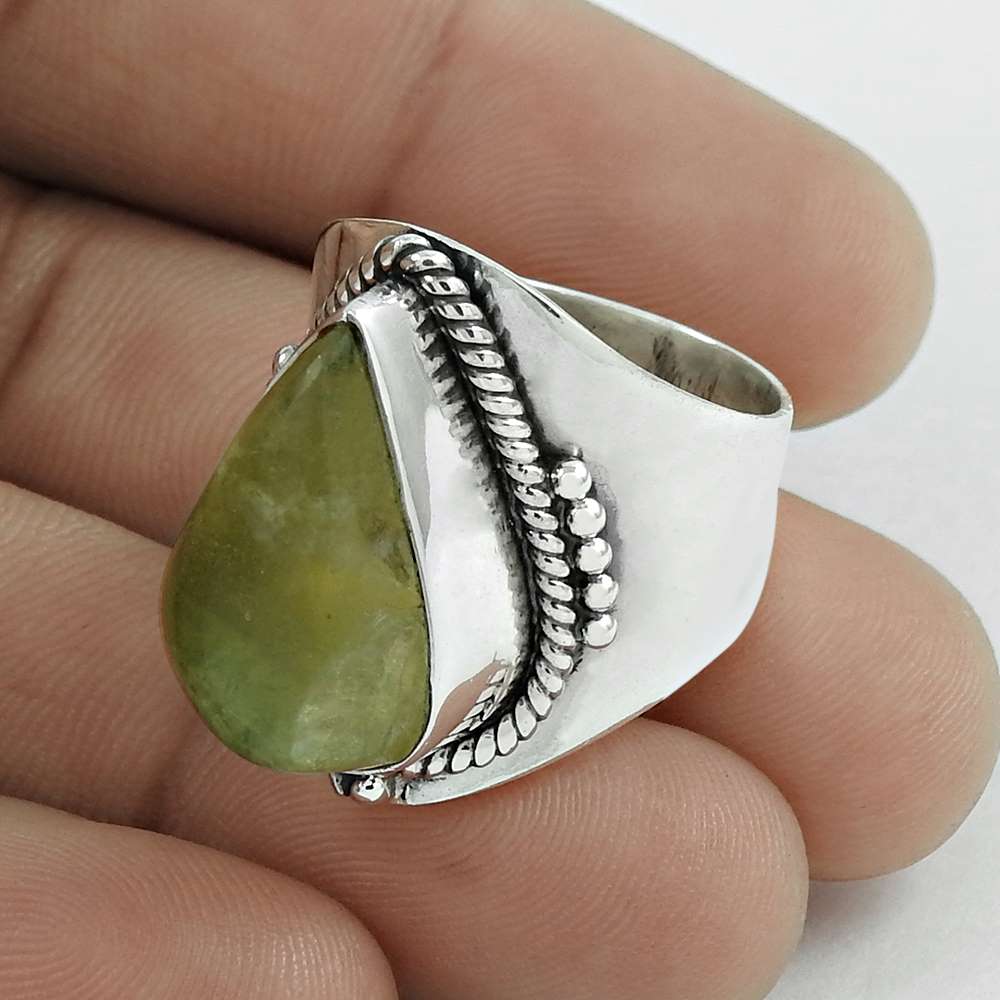 Christmas Gift Natural Fluorite Cocktail Ring Size 8 925 Sterling Silver E4