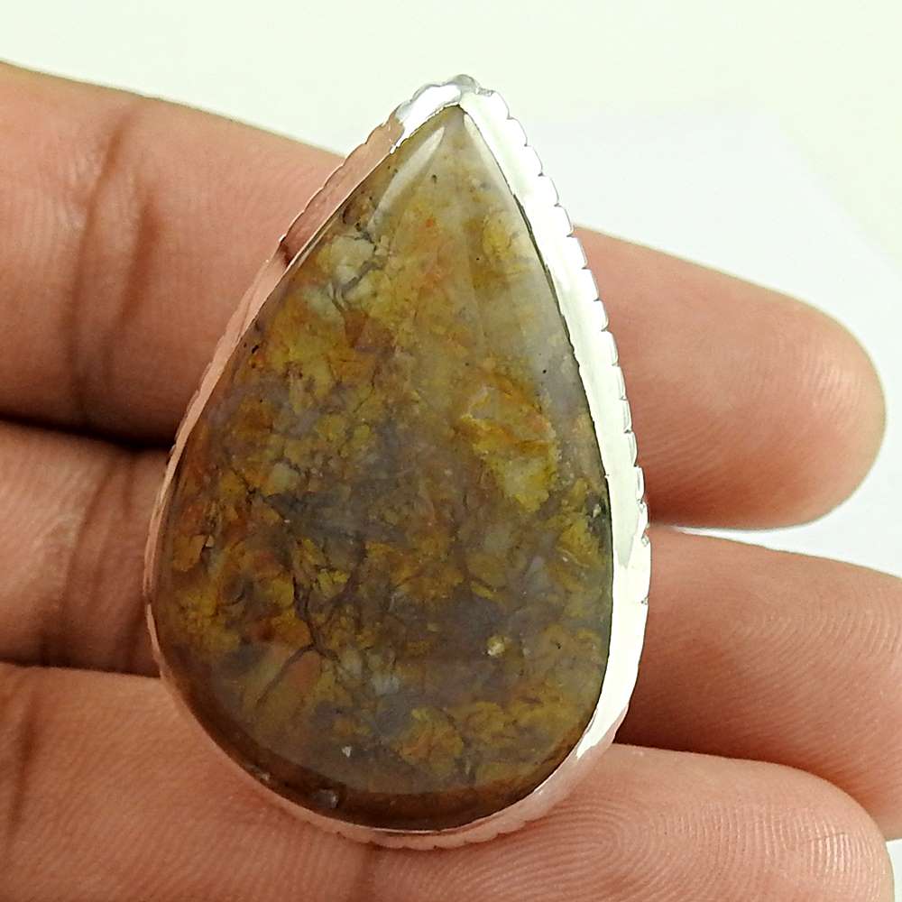 Woman Gift Natural Brecciated Mookaite Gemstone Ring Size 6 925 Silver B7