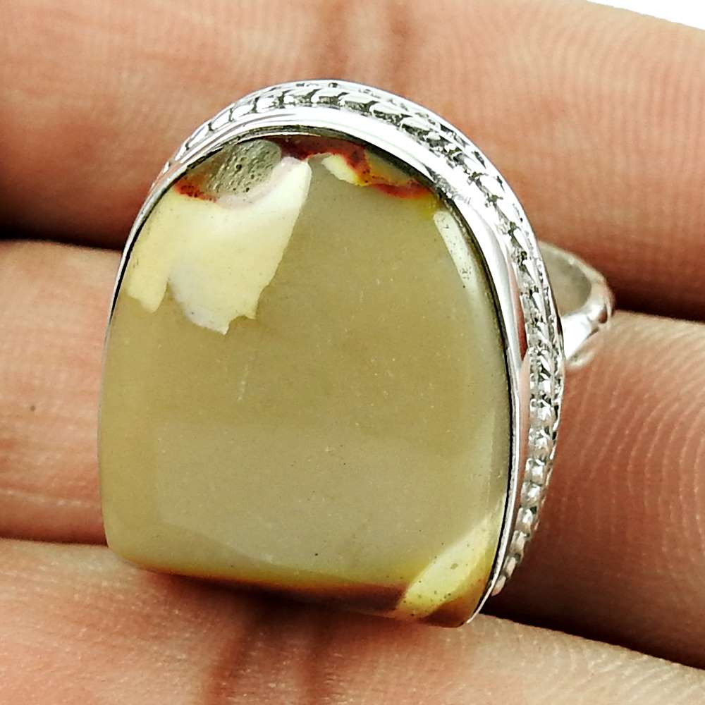 Gift For Her Natural Mookaite Solitaire Bohemian Ring Size 7 925 Silver Y18
