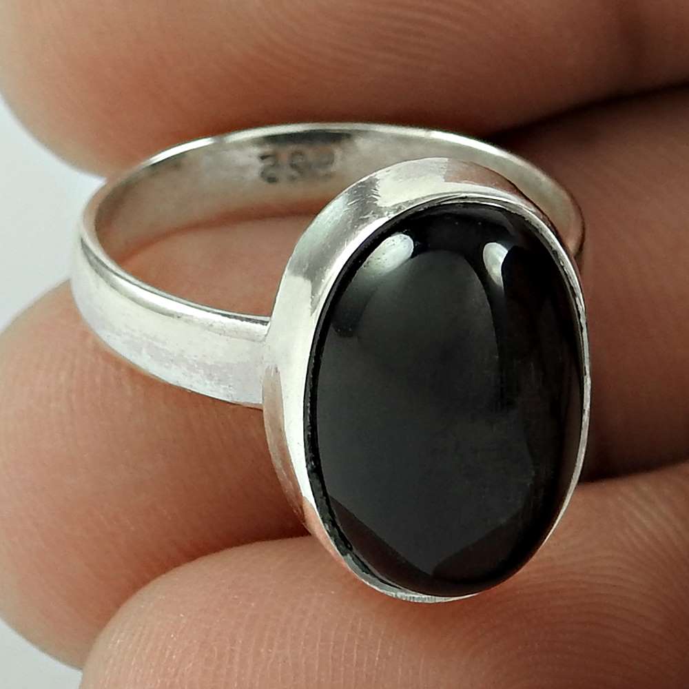 Antique Black Star Gemstone Silver Ring Jewellery