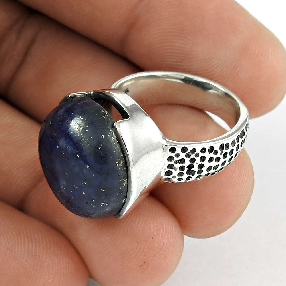 Classy Style 925 Sterling Silver Lapis Ring