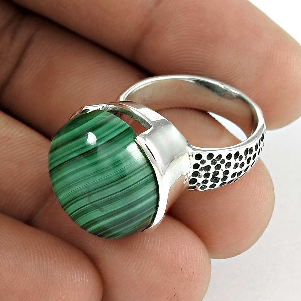 My Sweet 925 Sterling Silver Malachite Ring Exporter