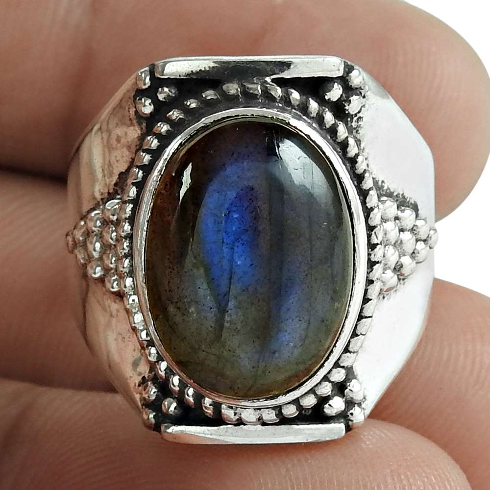 Lovely 925 Sterling Silver Turquoise Gemstone Ring Vintage Jewelry