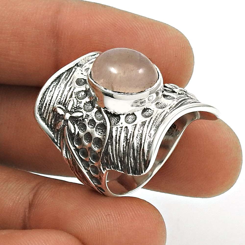 Natural Turquoise Gemstone Ring Size 8 925 Silver HANDMADE Fine Jewelry M12