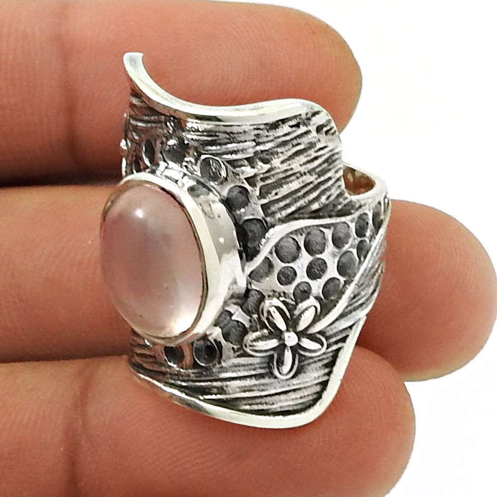 Natural Turquoise Gemstone Ring Size 8 925 Silver HANDMADE Fine Jewelry M12