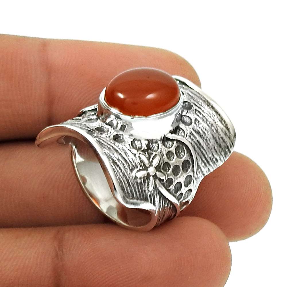 Natural Turquoise Gemstone Ring Size 8 925 Silver HANDMADE Fine Jewelry M12