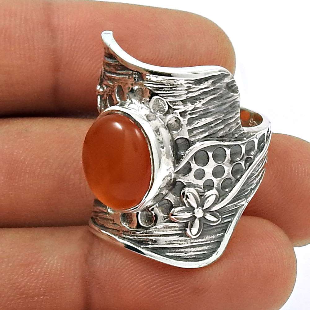 Natural Turquoise Gemstone Ring Size 8 925 Silver HANDMADE Fine Jewelry M12
