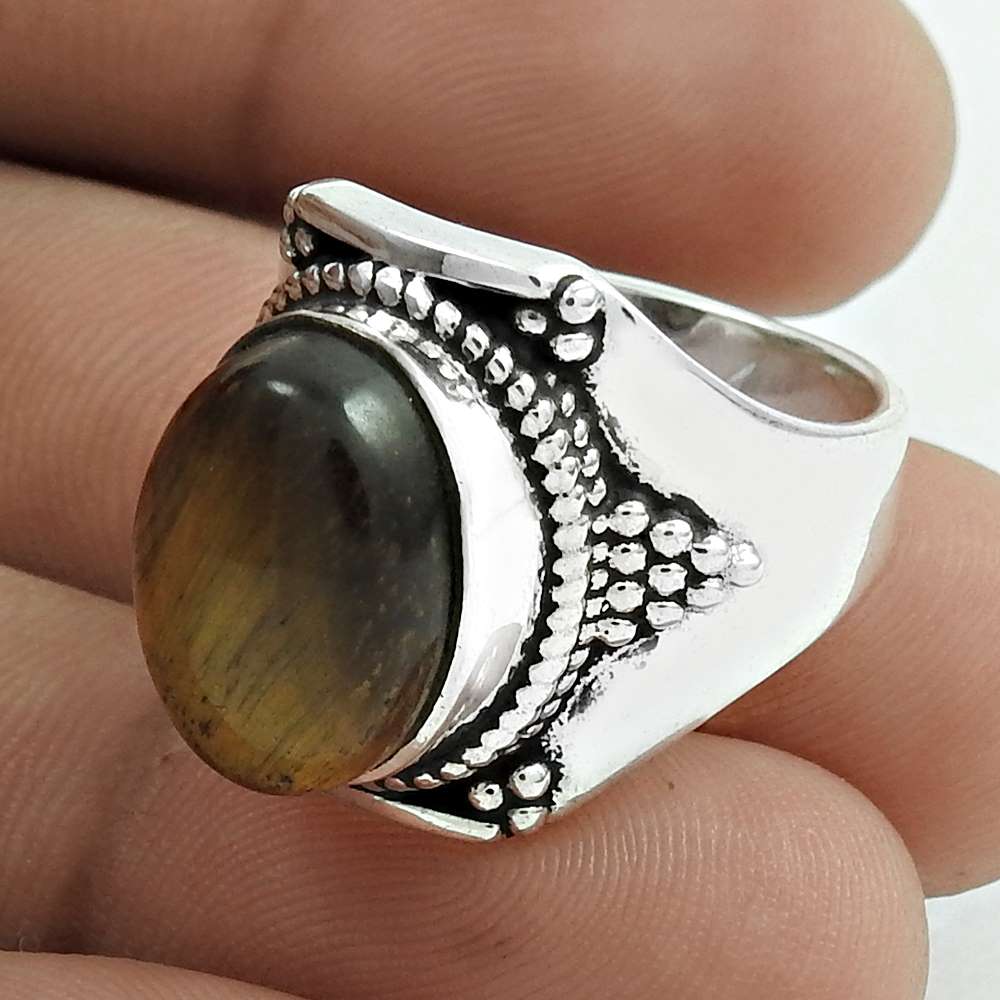 Lovely 925 Sterling Silver Turquoise Gemstone Ring Vintage Jewelry