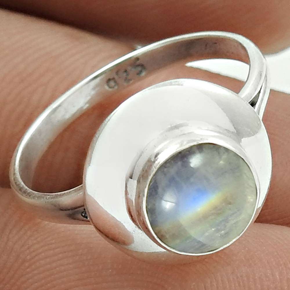 Scrumptious 925 Sterling Silver Turquoise Gemstone Ring Size 5.5 Traditional Jewelry H42