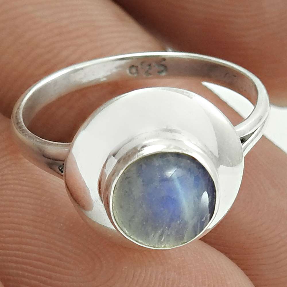 Scrumptious 925 Sterling Silver Turquoise Gemstone Ring Size 5.5 Traditional Jewelry H42