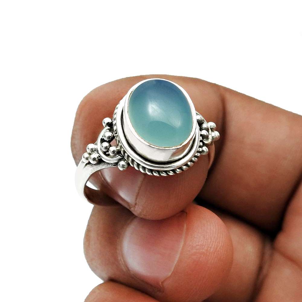 Rainbow Moonstone Gemstone Handmade Ring 925 Silver Jewelry A7