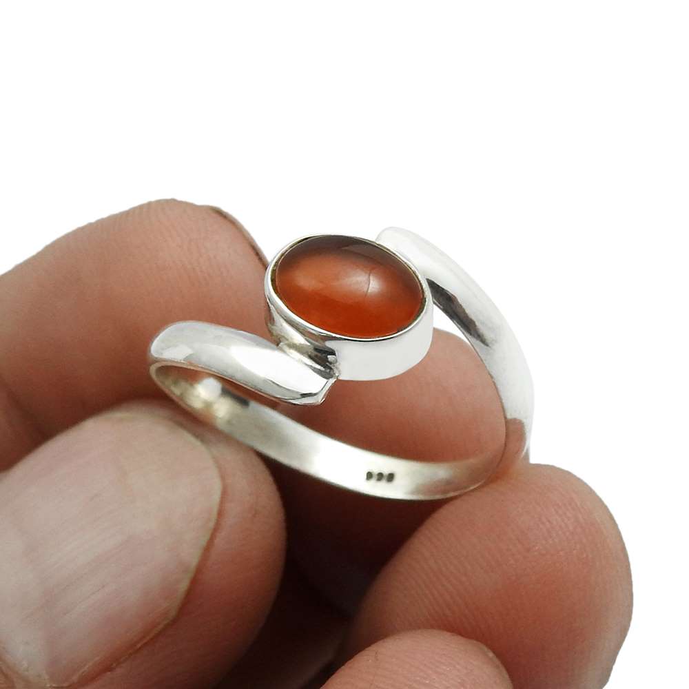 Garnet Gemstone Ring 925 Sterling Silver Fine Jewelry For Women R9