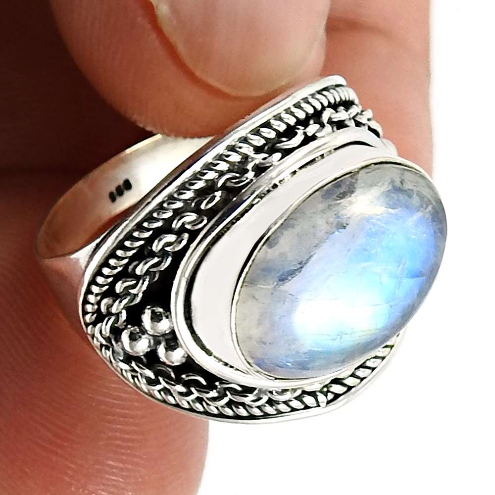Turquoise Gemstone Jewelry 925 Solid Sterling Silver Ring Size 9 K64