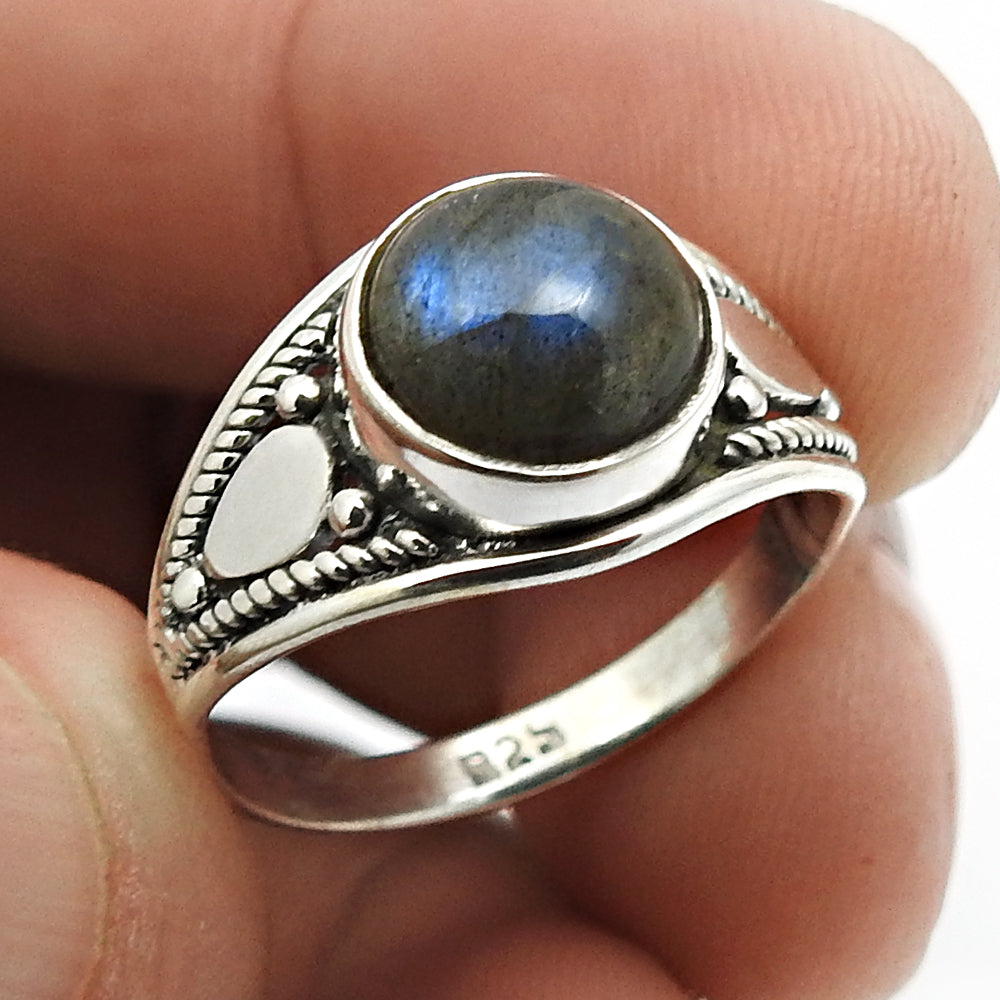 Tiger Eye Gemstone Ethnic Ring Handmade Jewelry 925 Sterling Silver D40