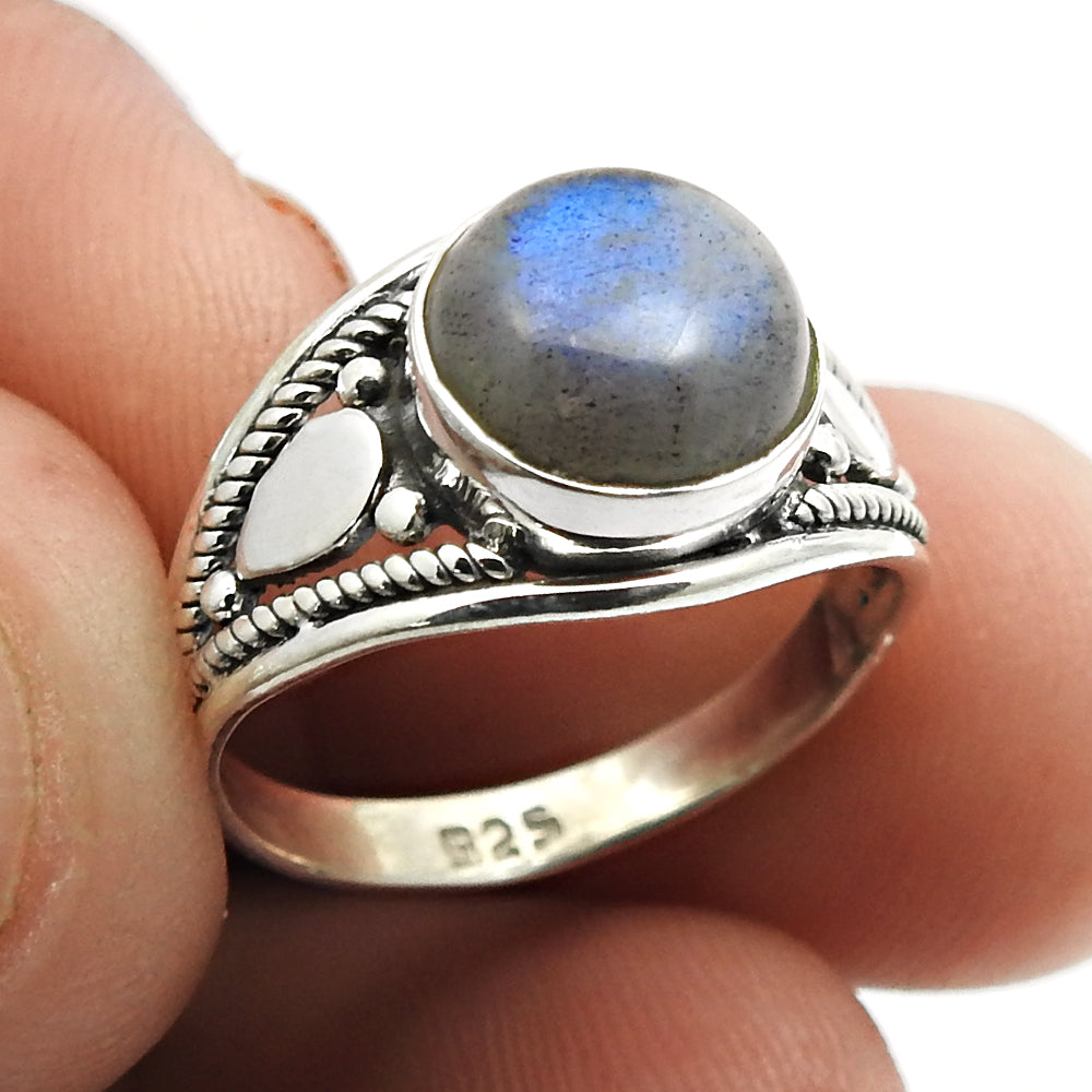 Tiger Eye Gemstone Ethnic Ring Handmade Jewelry 925 Sterling Silver D40
