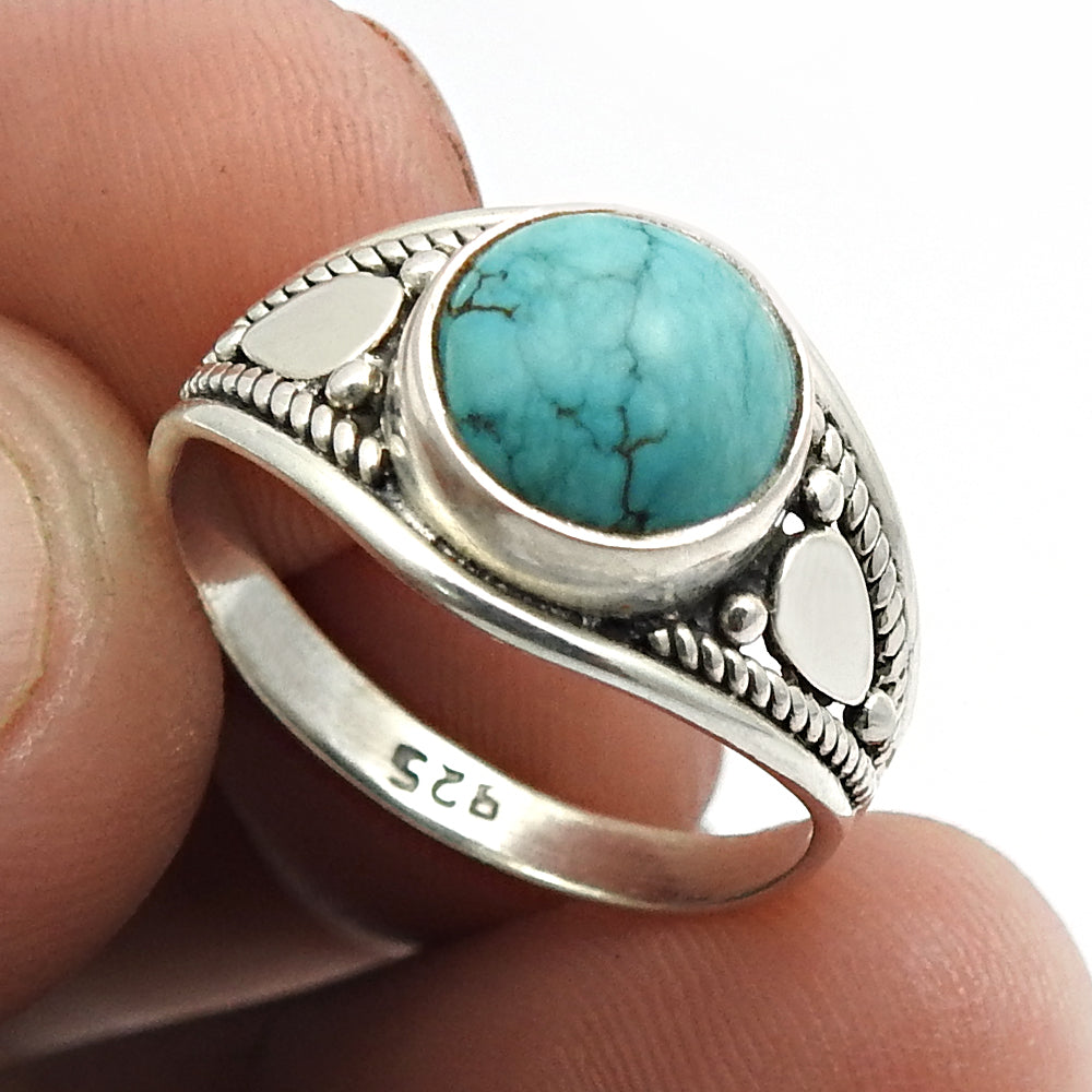 Tiger Eye Gemstone Ethnic Ring Handmade Jewelry 925 Sterling Silver D40