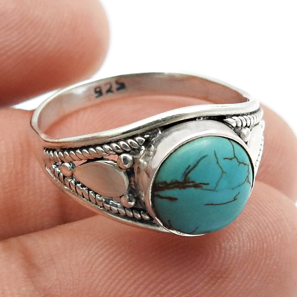 Tiger Eye Gemstone Ethnic Ring Handmade Jewelry 925 Sterling Silver D40