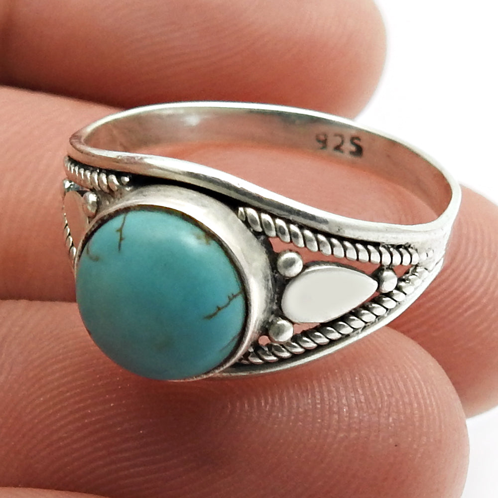 Tiger Eye Gemstone Ethnic Ring Handmade Jewelry 925 Sterling Silver D40
