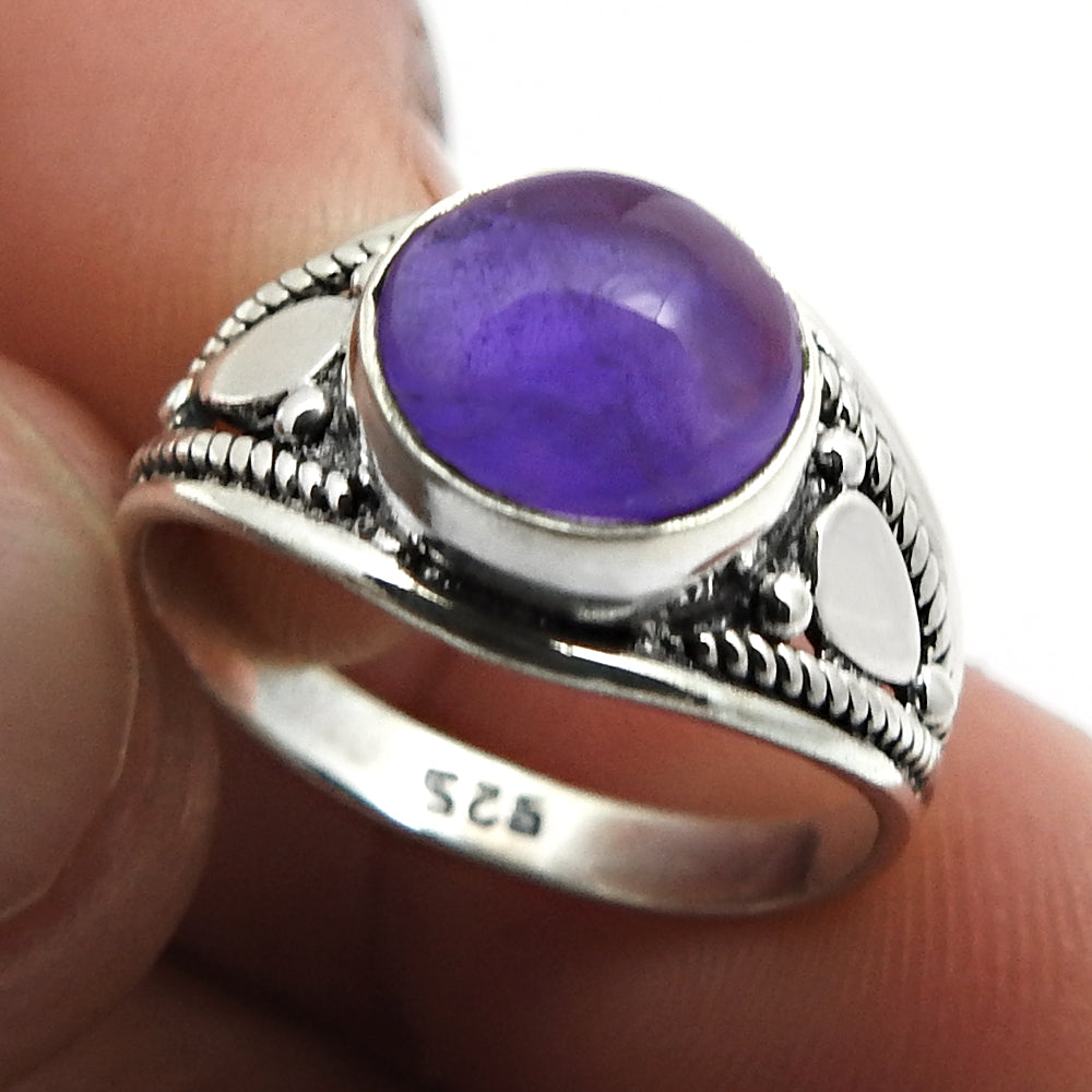 Tiger Eye Gemstone Ethnic Ring Handmade Jewelry 925 Sterling Silver D40