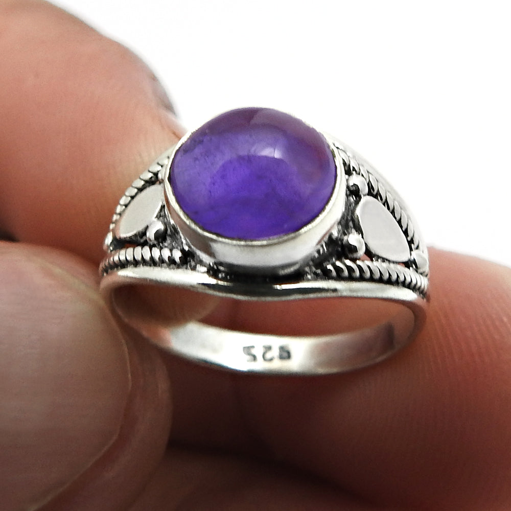 Tiger Eye Gemstone Ethnic Ring Handmade Jewelry 925 Sterling Silver D40