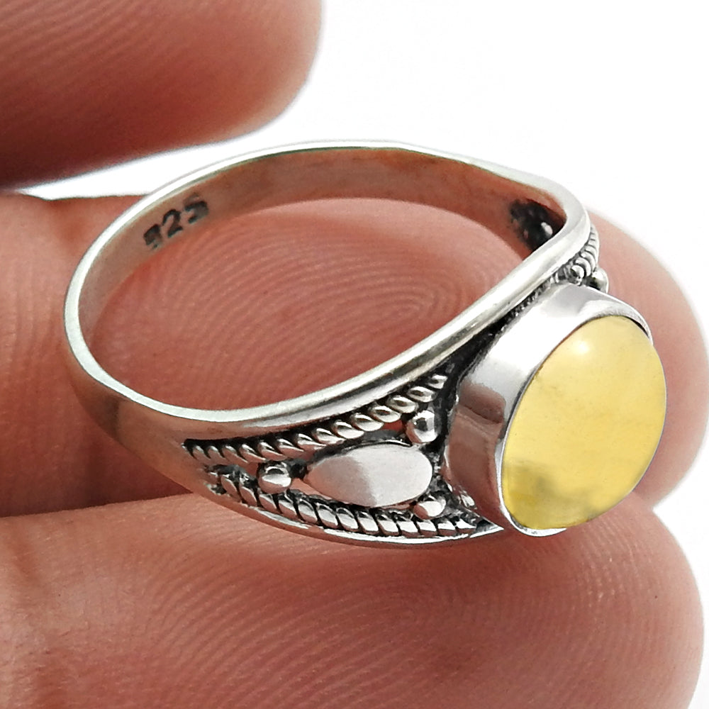 Tiger Eye Gemstone Ethnic Ring Handmade Jewelry 925 Sterling Silver D40