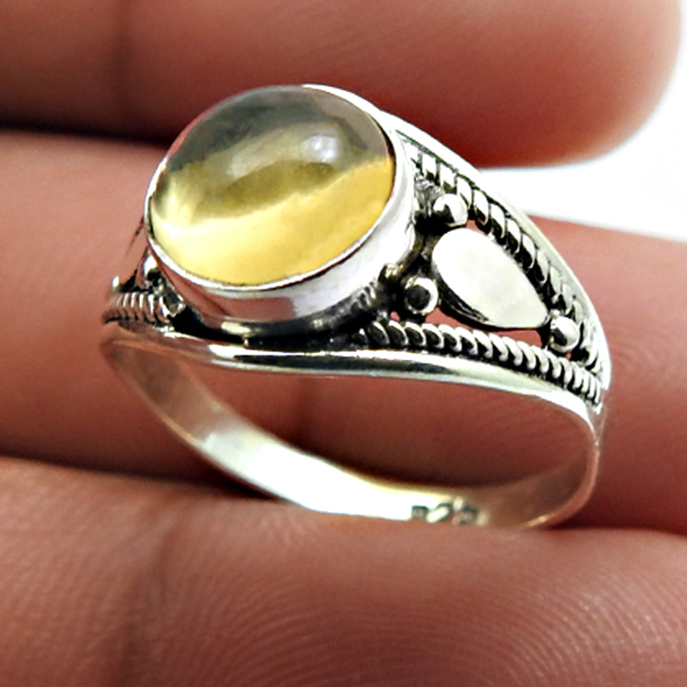 Tiger Eye Gemstone Ethnic Ring Handmade Jewelry 925 Sterling Silver D40