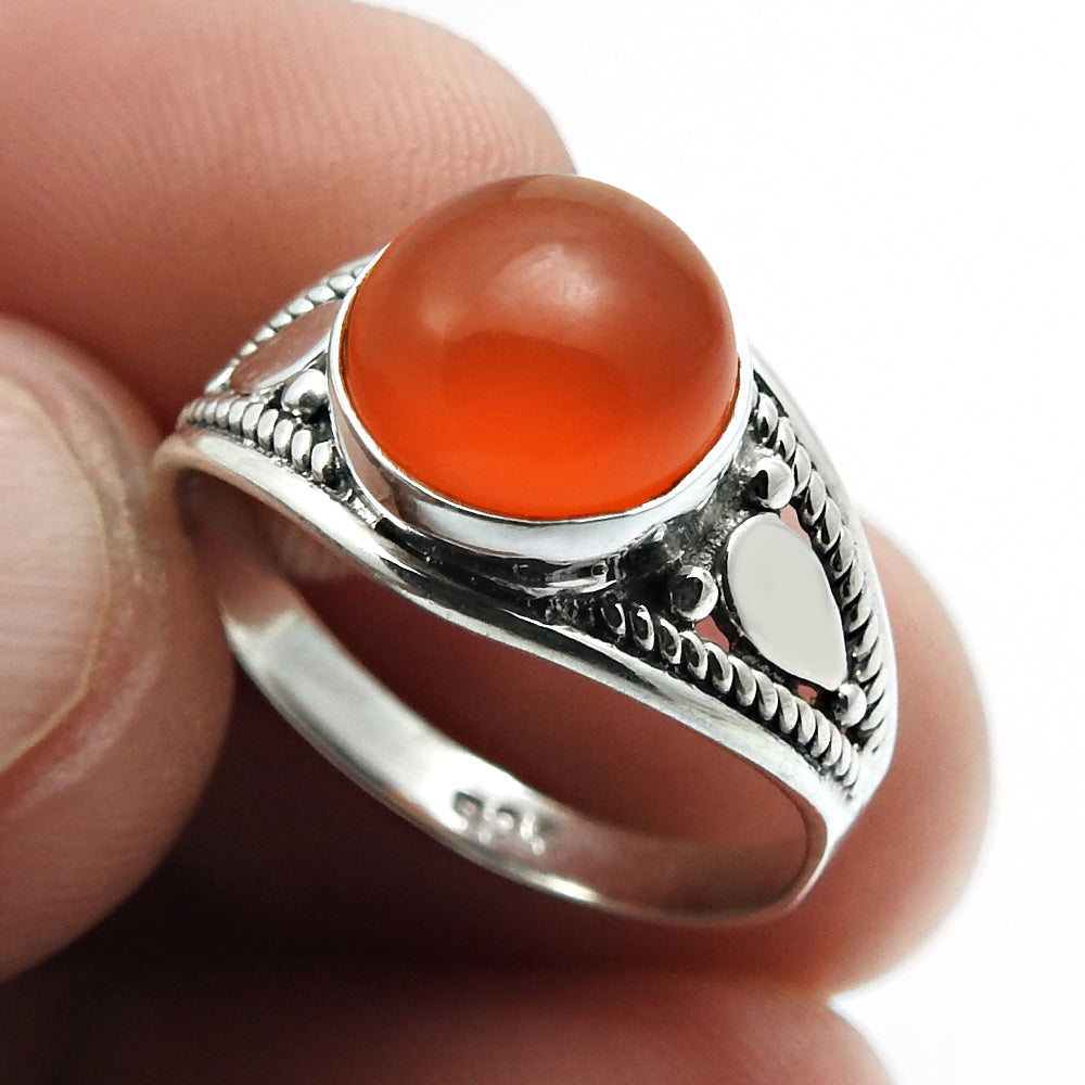 Tiger Eye Gemstone Ethnic Ring Handmade Jewelry 925 Sterling Silver D40