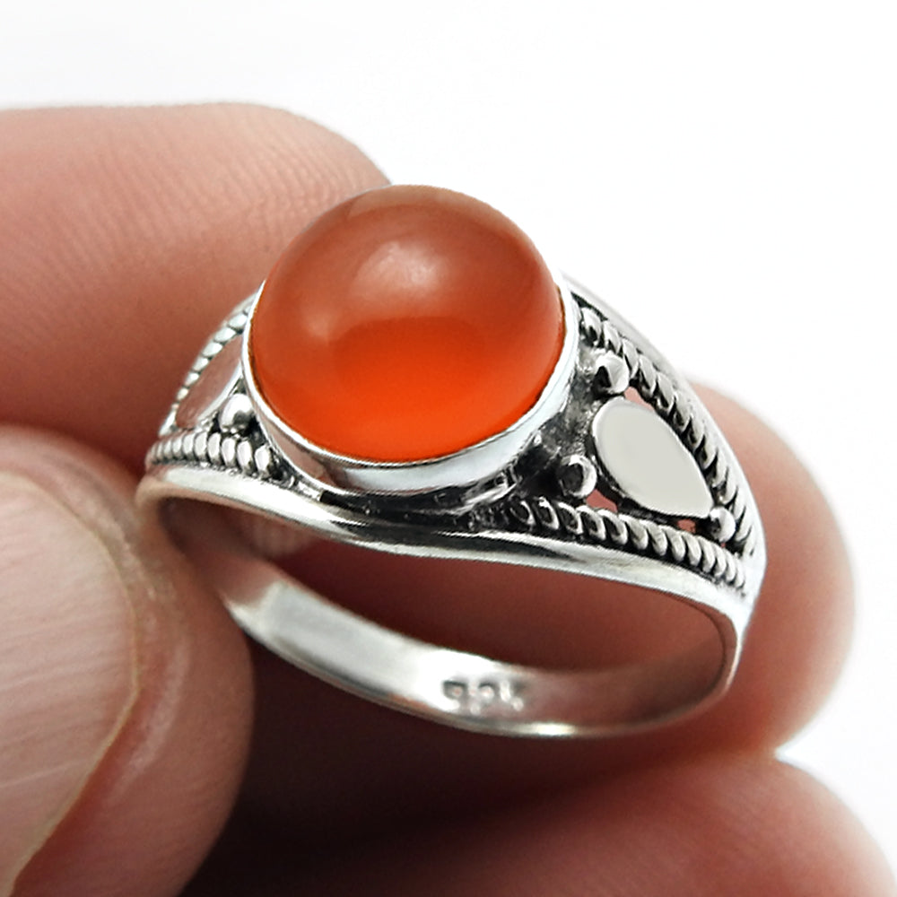 Tiger Eye Gemstone Ethnic Ring Handmade Jewelry 925 Sterling Silver D40