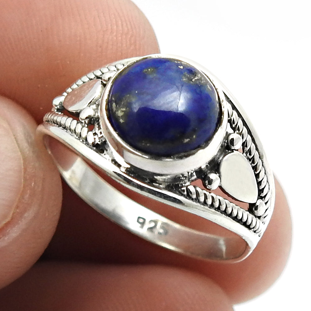 Tiger Eye Gemstone Ethnic Ring Handmade Jewelry 925 Sterling Silver D40