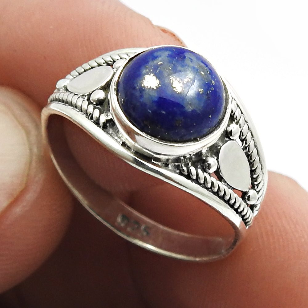 Tiger Eye Gemstone Ethnic Ring Handmade Jewelry 925 Sterling Silver D40
