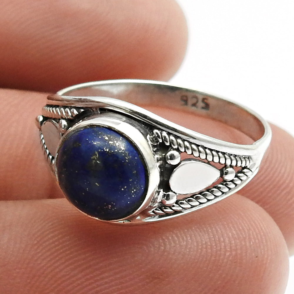 Tiger Eye Gemstone Ethnic Ring Handmade Jewelry 925 Sterling Silver D40