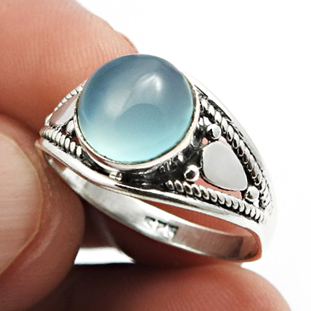 Tiger Eye Gemstone Ethnic Ring Handmade Jewelry 925 Sterling Silver D40
