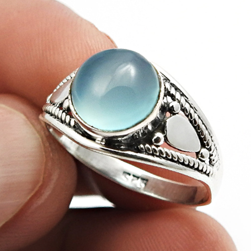 Tiger Eye Gemstone Ethnic Ring Handmade Jewelry 925 Sterling Silver D40
